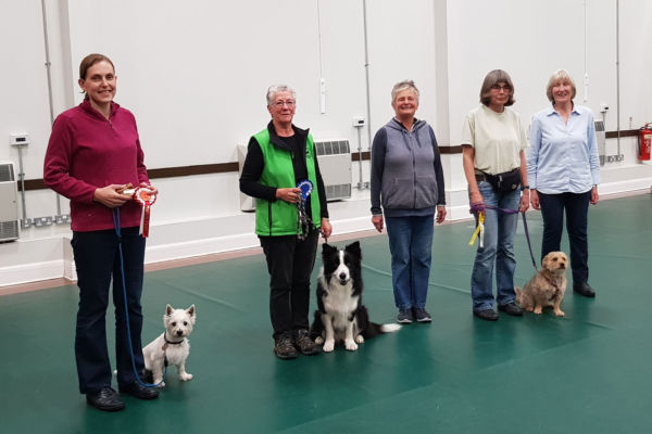Line up for Class 4 for our yearly obedience test